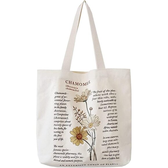 BROADREAM Canvas Tote Bag Aesthetic, Zippered Shoulder Bag with Interior Pocket - Picture 1 of 7
